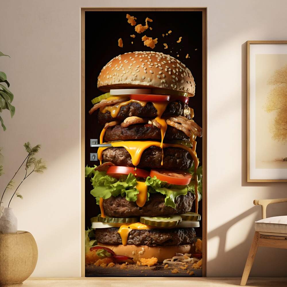 Adesivo Para Porta Hamburguer Gigante Suculento