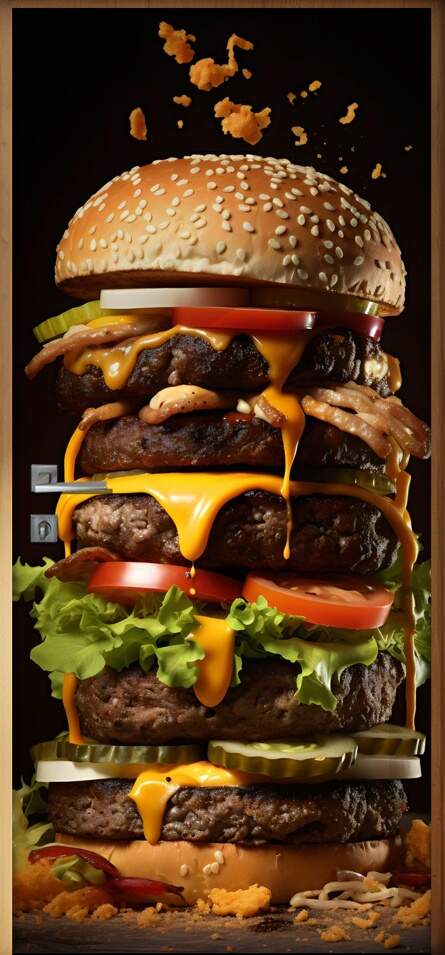 Adesivo Para Porta Hamburguer Gigante Suculento