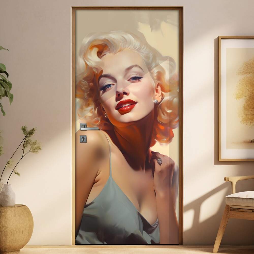 Adesivo Para Porta Mulher Inspirada em Marilyn Monroe