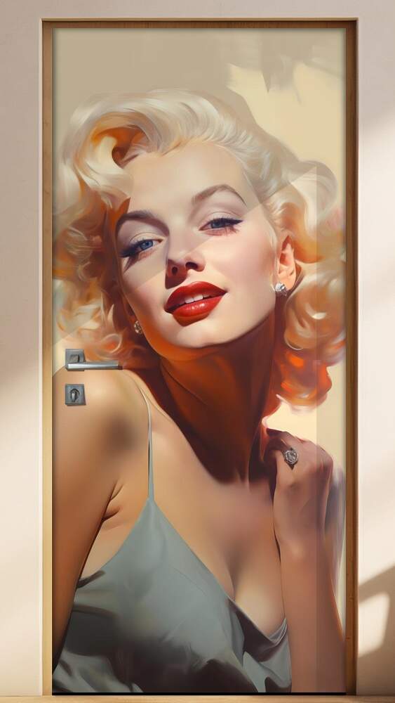 Adesivo Para Porta Mulher Inspirada em Marilyn Monroe