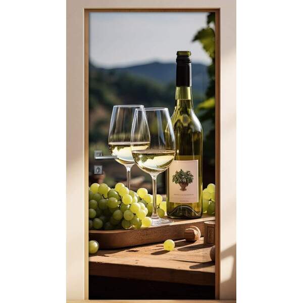 Adesivo Para Porta Vinho Branco ao Ar Livre