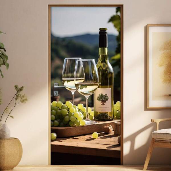 Adesivo Para Porta Vinho Branco ao Ar Livre