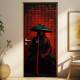 Adesivo Para Porta Samurai com Chap�u Ajoelhado