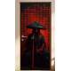 Adesivo Para Porta Samurai com Chap�u Ajoelhado