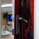 Adesivo Para Porta Samurai com Chap�u Ajoelhado