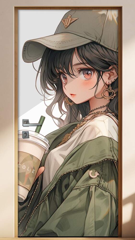 Adesivo Para Porta Menina de Bon� Anime