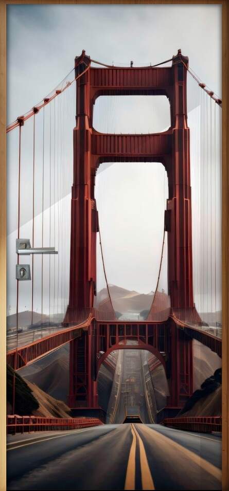 Adesivo Para Porta Ponte Golden Gate com Cu Nublado