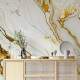 Papel de Parede IMPress�o Textura M�rmore Dourado e Branco MP