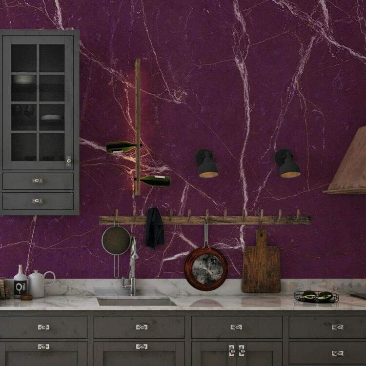 Papel de Parede IMPresso Textura Mrmore Marsala MP