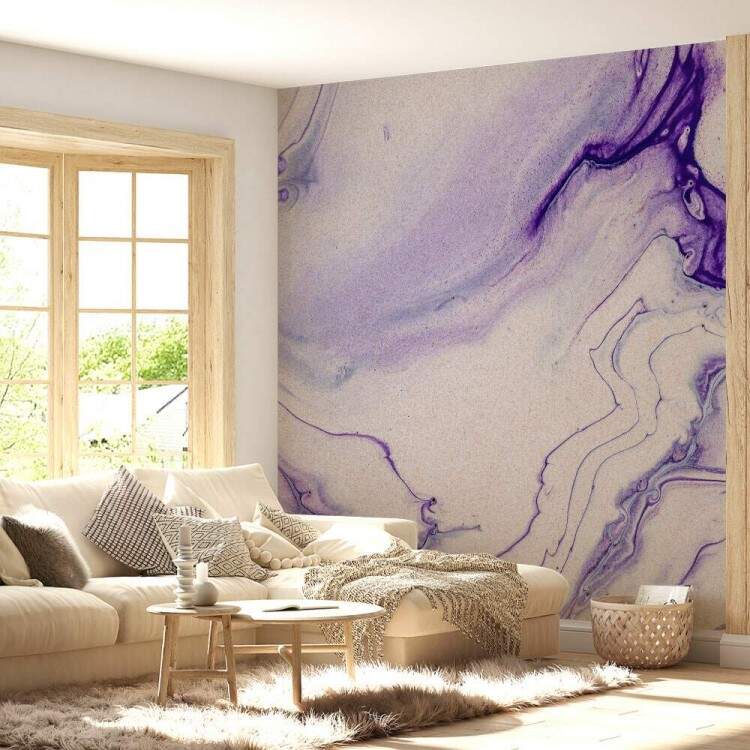 Papel de Parede IMPresso Textura Mrmore Roxo e Lils MP