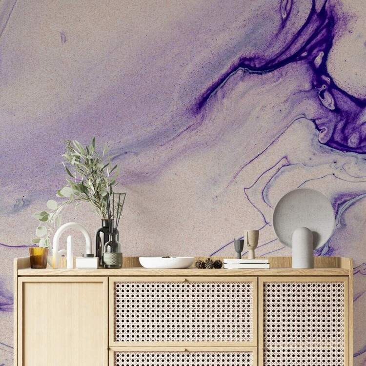 Papel de Parede IMPresso Textura Mrmore Roxo e Lils MP