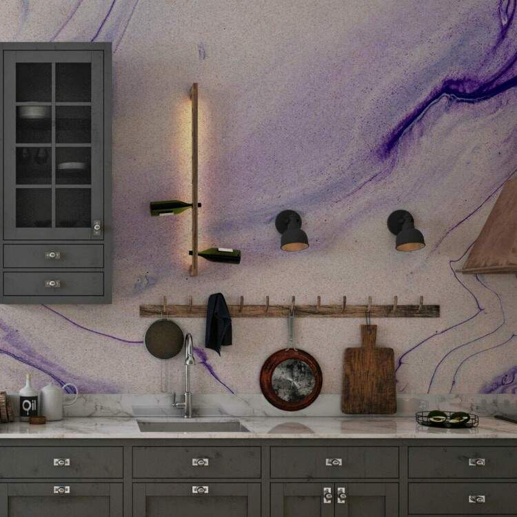 Papel de Parede IMPresso Textura Mrmore Roxo e Lils MP
