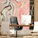 Papel de Parede IMPress�o Textura M�rmore Rosa e Marrom MP