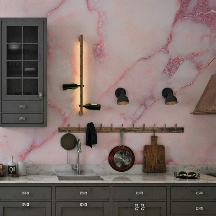 Papel de Parede IMPresso Textura Mrmore Rosa Beb MP