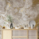 Papel de Parede IMPress�o Textura M�rmore Dourado e Cinza MP