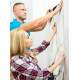 Papel de Parede IMPress�o Textura M�rmore Branco e Dourado com Detalhe Preto MP