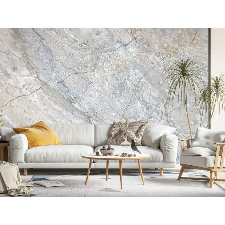 Papel de Parede IMPresso Textura Mrmore Cinza Azulado MP