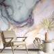 Papel de Parede IMPress�o Textura M�rmore Dourado e Lil�s MP