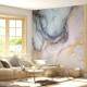 Papel de Parede IMPress�o Textura M�rmore Dourado e Lil�s MP