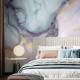 Papel de Parede IMPress�o Textura M�rmore Dourado e Lil�s MP