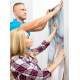 Papel de Parede IMPress�o Textura M�rmore Dourado e Lil�s MP