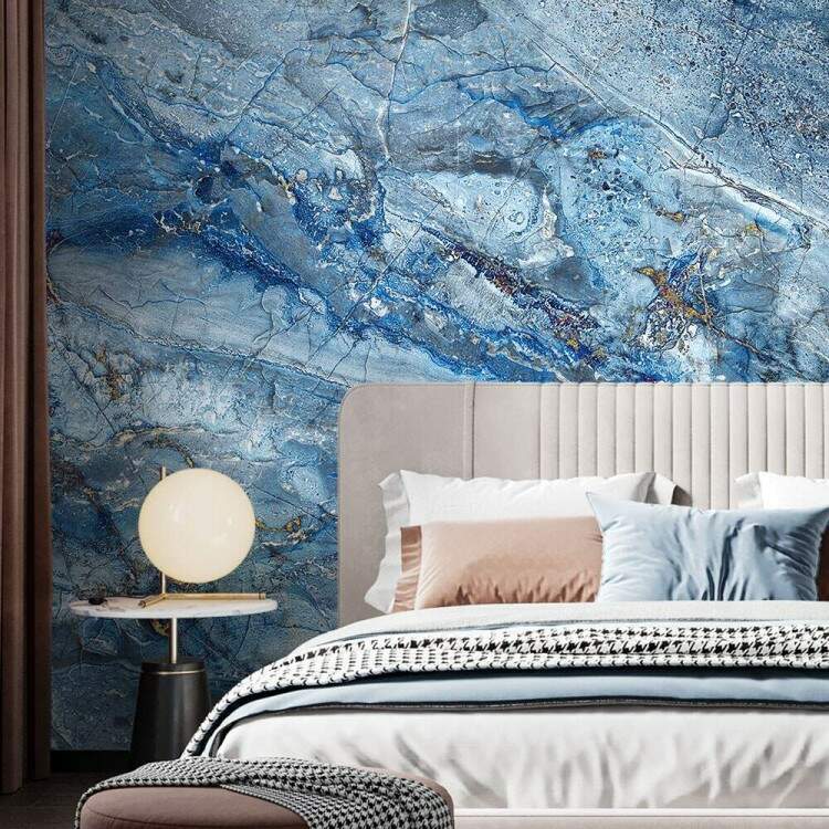 Papel de Parede IMPresso Textura Mrmore Tons de Azul MP
