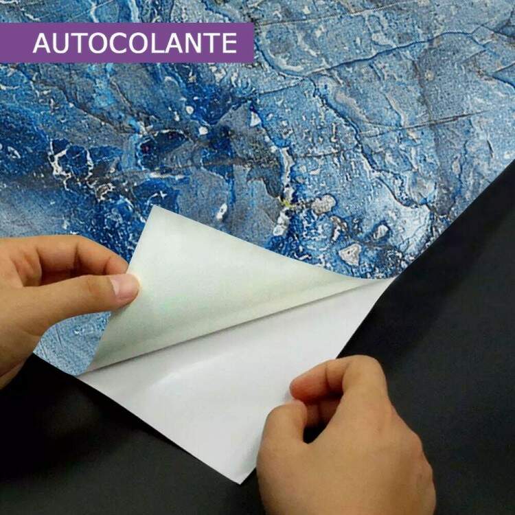 Papel de Parede IMPresso Textura Mrmore Tons de Azul MP
