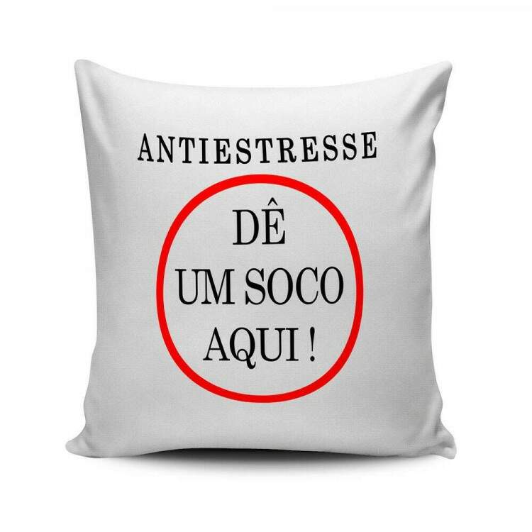 Almofada Decorativa AntiEstresse D Um Soco Aqui