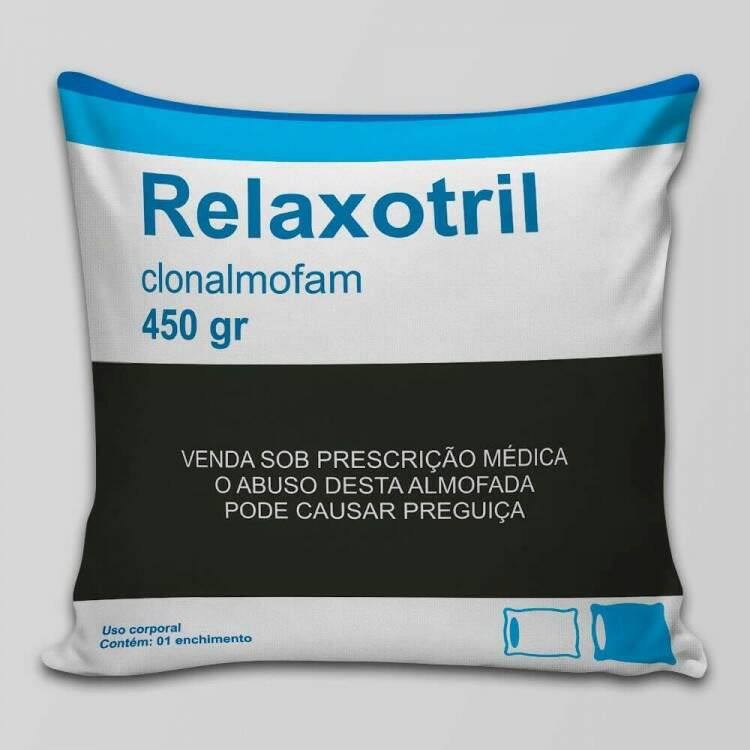 Almofada Decorativa Engraada Remdio Relaxotril