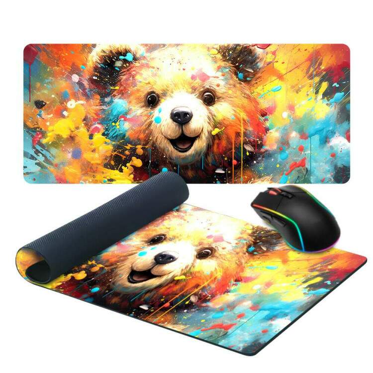 Mouse Pad 70x30cm Animais Ursinho Colorido