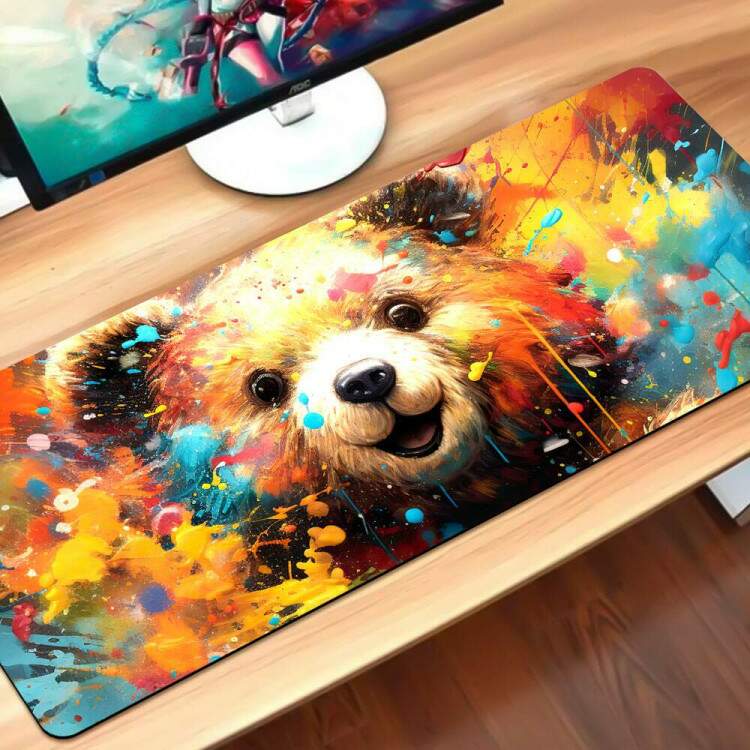 Mouse Pad 70x30cm Animais Ursinho Colorido