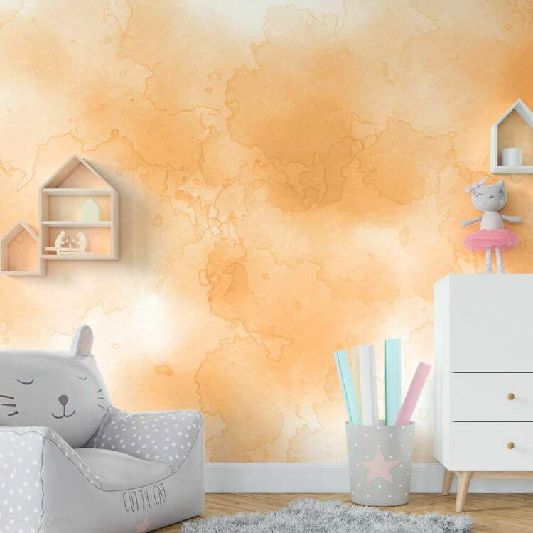 Papel de Parede Estilo Aquarela Laranja MP