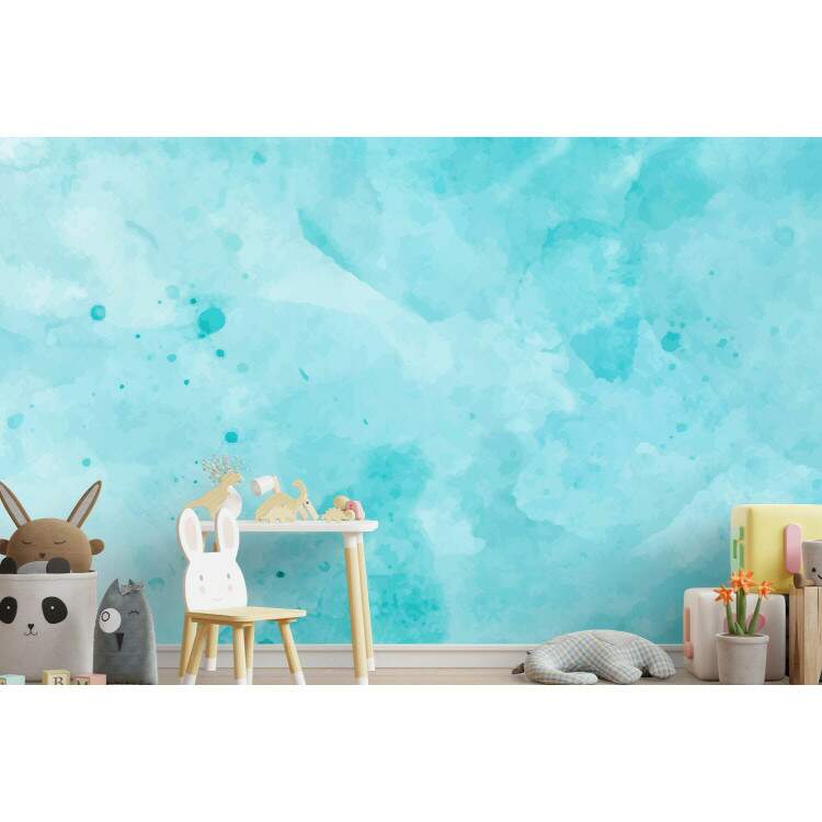 Papel de Parede Estilo Aquarela Verde-gua Intenso MP