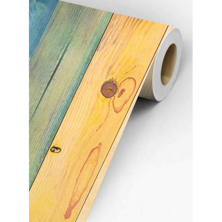 Papel de Parede Estilo Madeira Ripado Colorido MP
