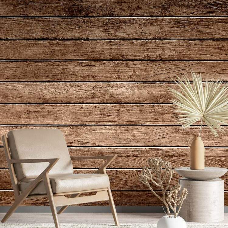 Papel de Parede Estilo Madeira Ripado Horizontal MP
