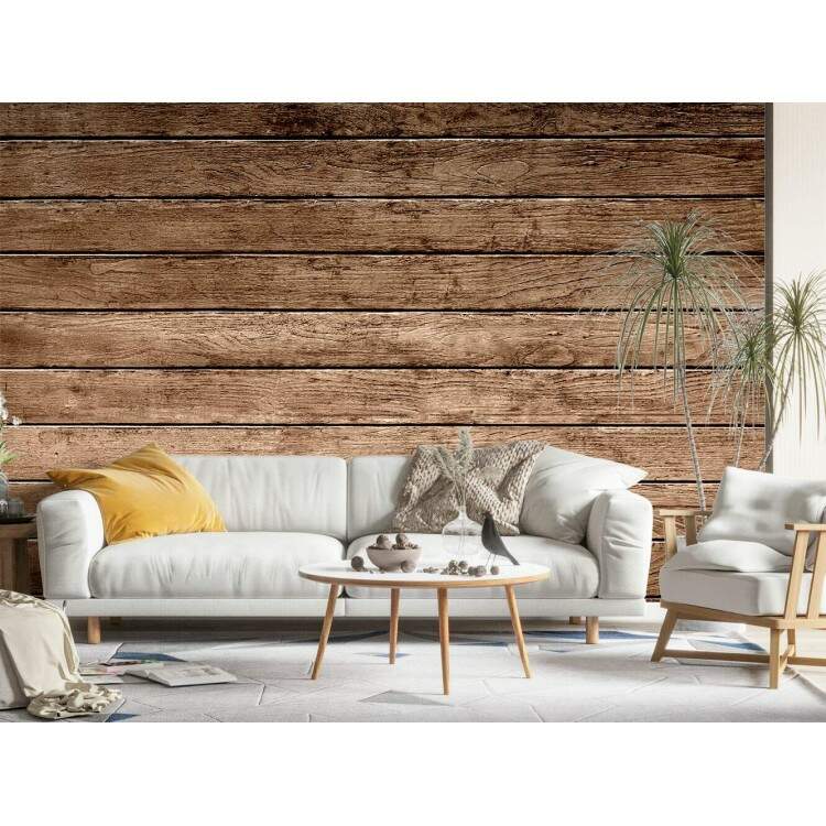 Papel de Parede Estilo Madeira Ripado Horizontal MP