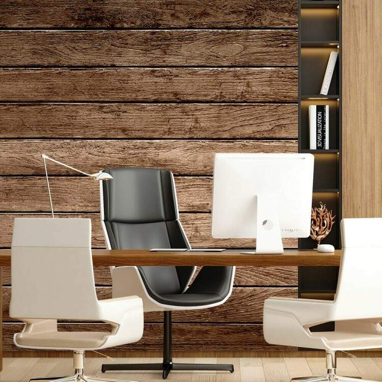 Papel de Parede Estilo Madeira Ripado Horizontal MP