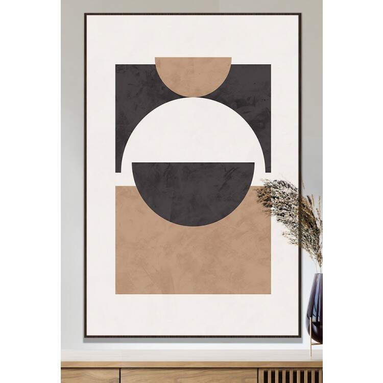 Quadro Decorativo Abstrato Formas em Tons Marrons