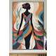 Quadro Decorativo Abstrato Detalhes em Vestido de Mulher