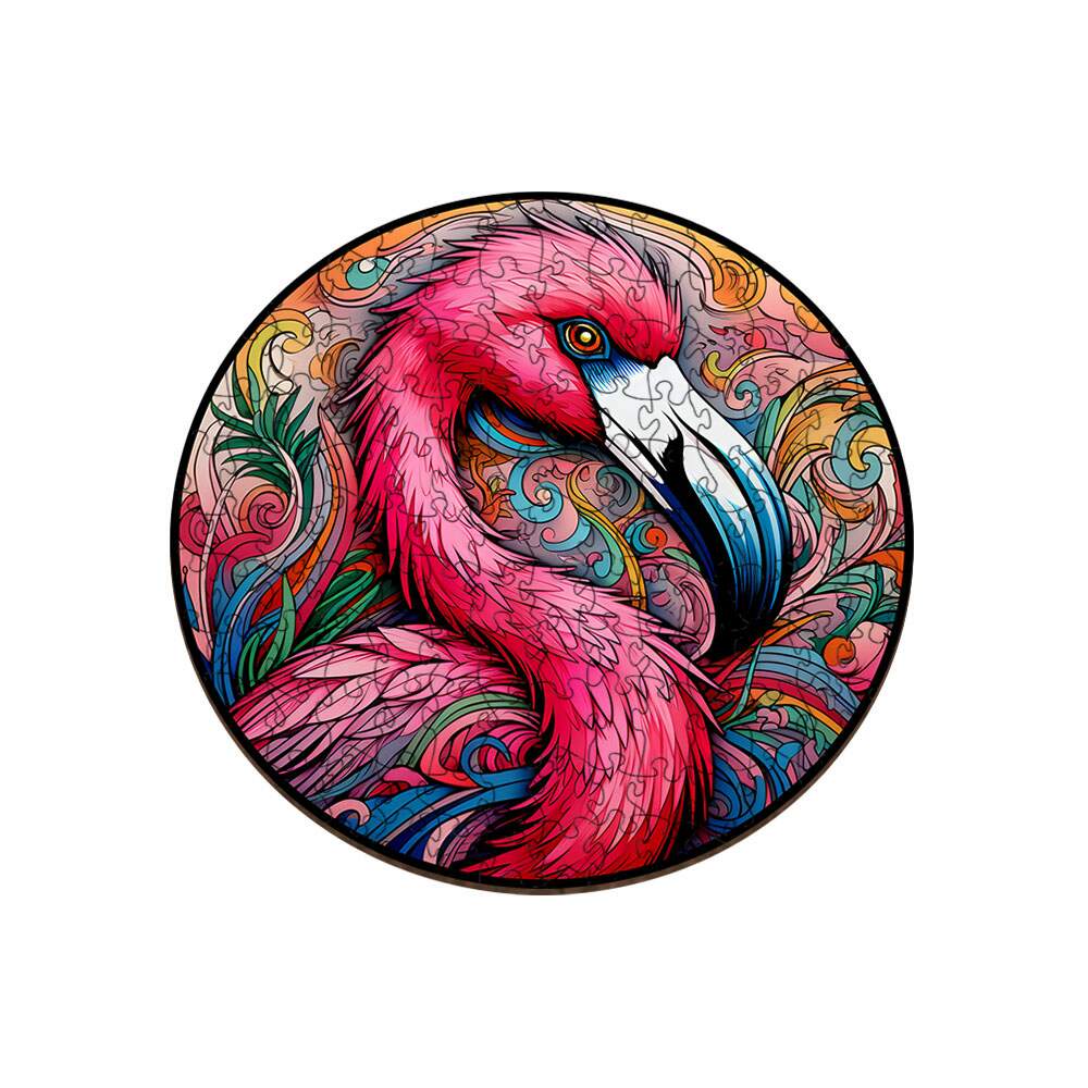 Quebra-Cabeça Flamingo Colorido - Decoração Contemporânea