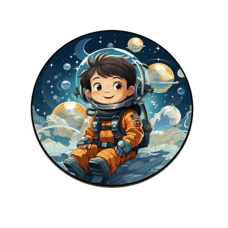 Quebra Cabea Astronauta com Uniforme Laranja