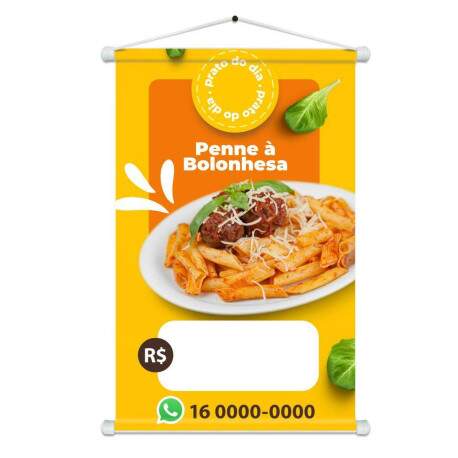 Banner Impresso em Lona Personalizado Penne  Bolonhesa