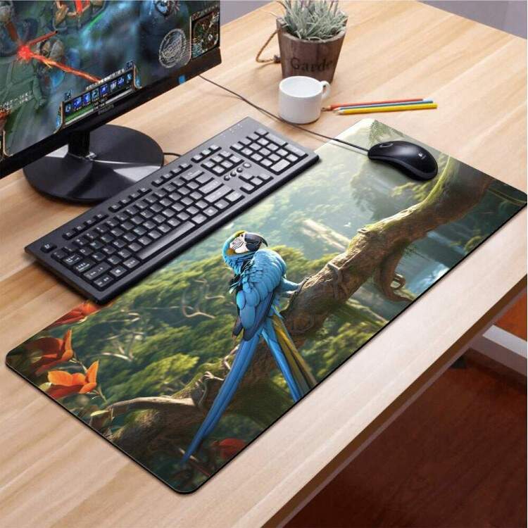 Mouse Pad 70x30cm Papagaio em Galho