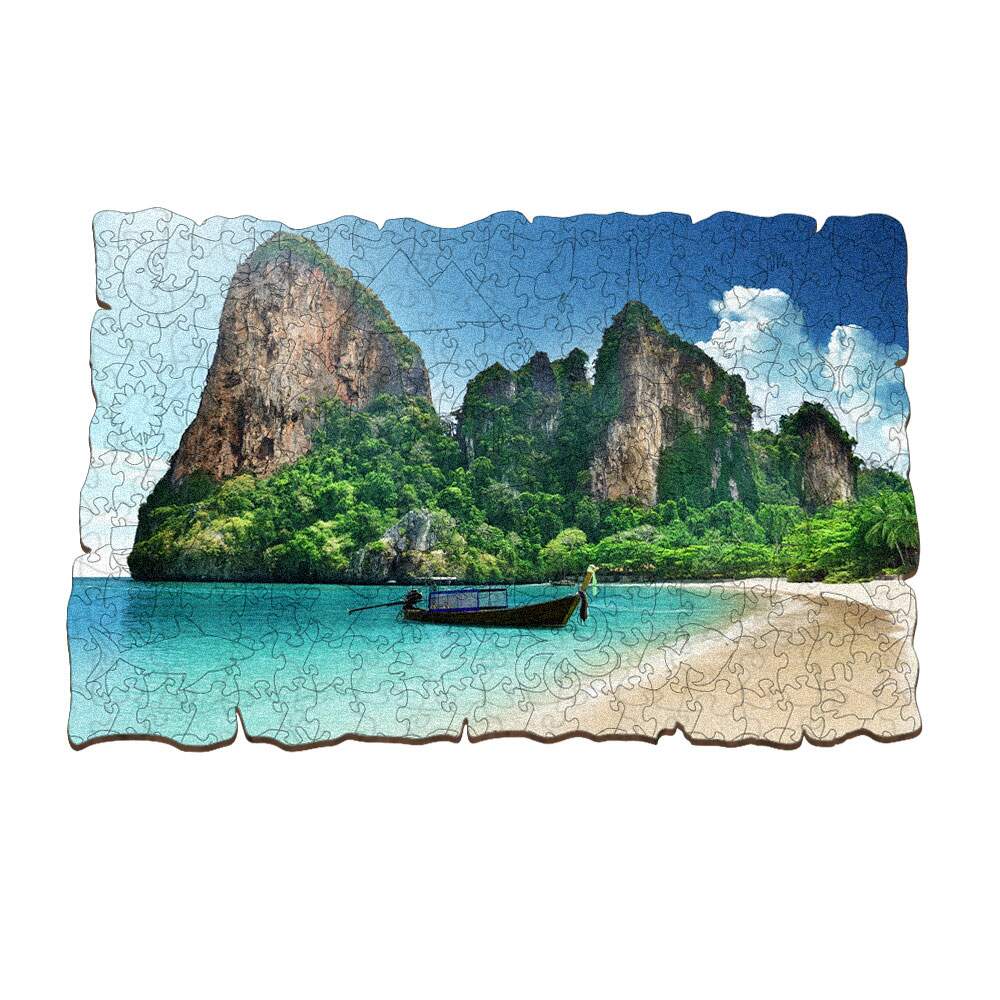 Quebra-Cabeça Paisagem Praia e Montanha - Decoração Contemporânea