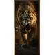 Adesivo de Porta Smilodon Extinto Perseguindo Sua Presa
