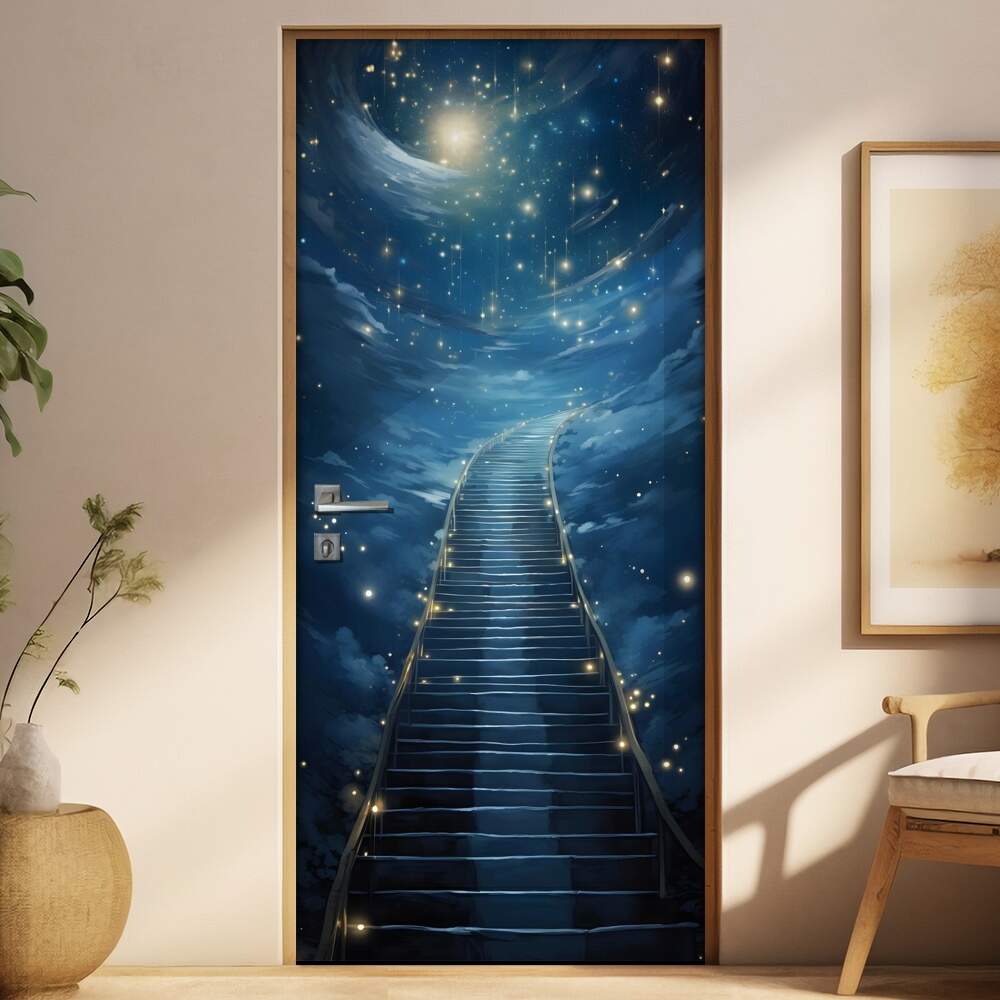 Adesivo de Porta Ponte Levando Rumo ao Cu Estrelado