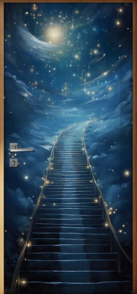 Adesivo de Porta Ponte Levando Rumo ao Cu Estrelado