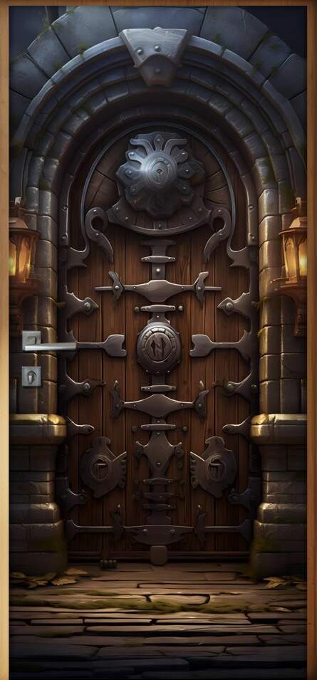 Adesivo de Porta Antiga Estilo Medieval