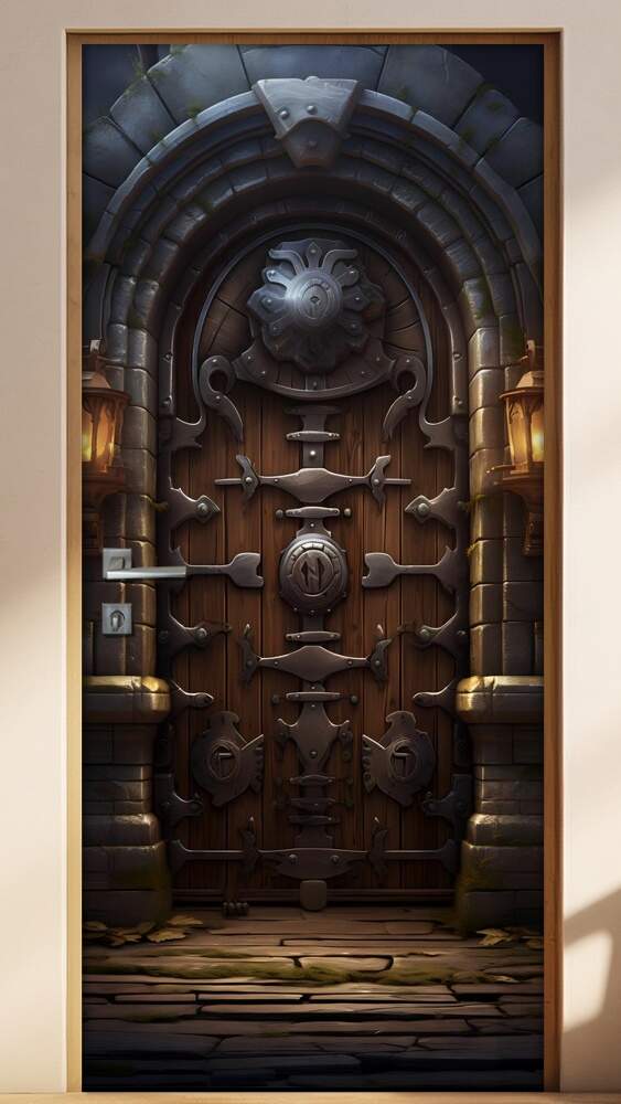 Adesivo de Porta Antiga Estilo Medieval