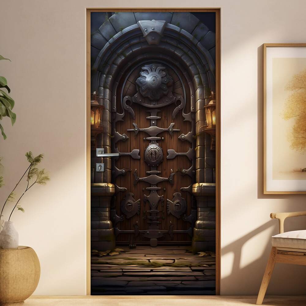 Adesivo de Porta Antiga Estilo Medieval